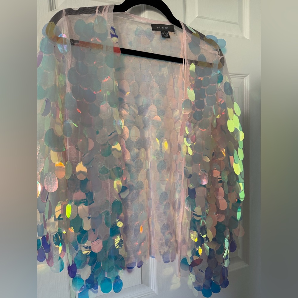 Statement Iridescent Sequin Jacket - image 2
